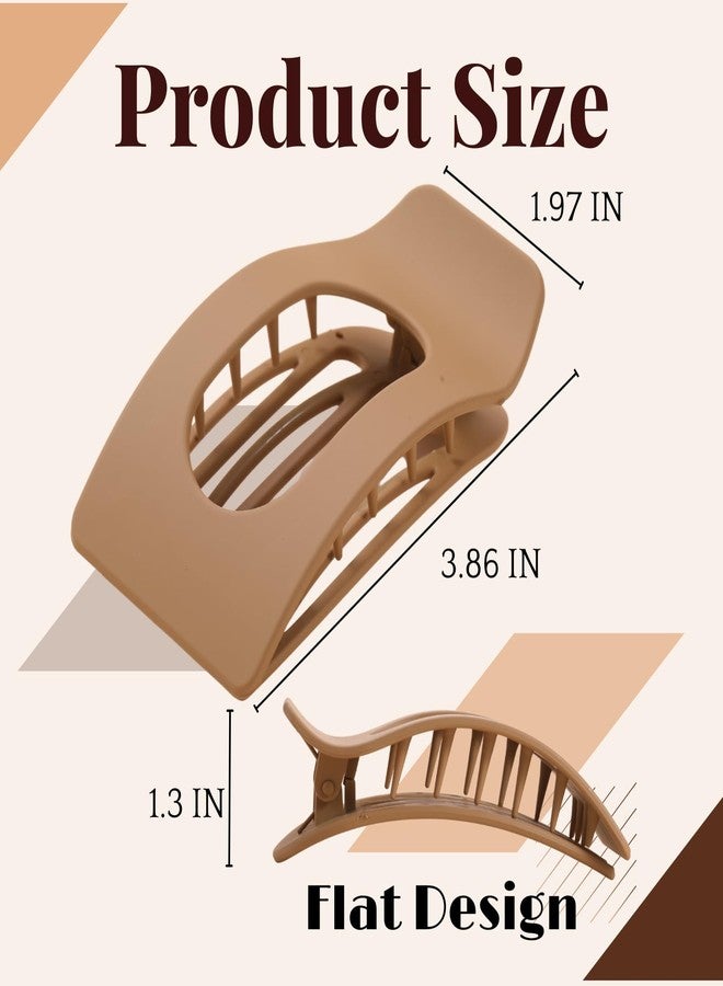 Drealoe 8 Pack Flat Hair Clips for Women – Large Matte Rectangle No-Slip Claw Clips, Strong Hold Square Hair Accessories for Thick & Thin Hair, Lay Flat Design for Work & Daily Styling - Image 2